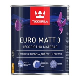 Высокоукрывистая интерьерная краска Euro Matt 3 база С